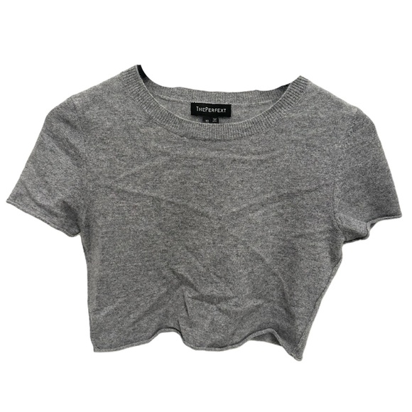 The Perfext Grey Cashmere Crop Top Tank Top - Picture 2 of 4
